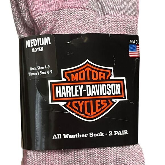 Harley-Davidson Heathered Pink All Weather Socks, 2 Pairs, Size M - Picture 4 of 6